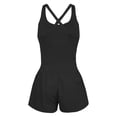 thumbnail image 1 of Hot Sale!BKQCNKM Rompers for Women, Athletic Romper, Short Rompers for Women, Workout Romper Workout Sets for Women, Spring Break Outfit Women, Black S, 1 of 5