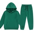 thumbnail image 7 of CCRFTGI Boys Sweatsuit 2 Piece Size 7 Athletic Casual Sweatsuit Set Jogging Fall Long Sleeve Hoodie Sweatshirt Sweatpant Sets Athletic Jogger Outfits Green 2-3Y, 7 of 7