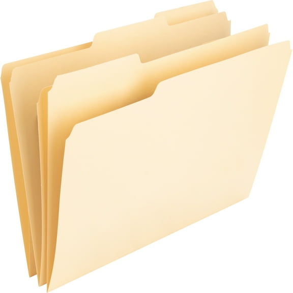 Nature Saver 1/3 Tab Cut Letter Recycled Top Tab File Folder - 8 1/2" x 11" - 3/4" Expansion - Top Tab Location - Assorted Position Tab Position - Manila - Manila - 100% Recycled - | Bundle of 5