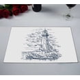 thumbnail image 2 of PKQWTM Island With Rocks And Lighthouse Sketch Birds Near Clouds Kitchen Dining Table Mats Placemats Size 12x18 Inches, Set of 2 Pieces, 2 of 2