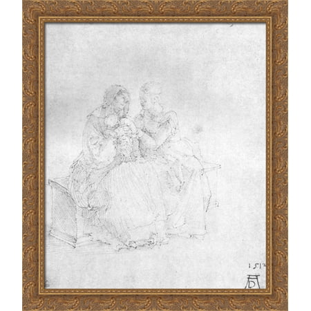 Anna selbdritt 28x32 Large Gold Ornate Wood Framed Canvas Art by Albrecht Durer
