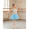 thumbnail image 4 of Lanbubble Girls Ballet Leotards Ruffle Sleeve Toddler Ballerina Dance Dress with Shiny Tutu Skirt 3-7 Years, 4 of 8
