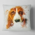 thumbnail image 2 of Designart Sober Brown Dog Portrait - Animal Throw Pillow - 18x18, 2 of 5