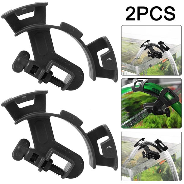 Abrazadera Fijación para Tanque Peces Clip para Manguera Filtración Acuario (negro) 2 Uds.