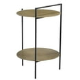 thumbnail image 2 of Benji Iron Side Table in a Modern Black and Textured Brass Finish, 2 of 5