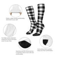 thumbnail image 6 of Easygdp White And Black Plaid Soccer Socks Sport Knee High Socks Calf Compression Athletic Socks for Men and Women, 6 of 9