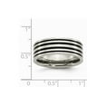 thumbnail image 6 of Solid Titanium Black Enamel Flat 8mm Men's Wedding Band Ring Size 9.5, 6 of 7