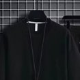 thumbnail image 4 of Hombres Camiseta corta pantalones traje de moda piel amigable texturizado masculino corto camiseta deportes pantalones traje para la escuela, 4 of 8