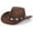 Brown, variant on Western Cowboy Hat for Men Women Classic Fedora Hat with Buckle Belt ,Black