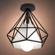 thumbnail image 4 of Lámparas colgantes con forma de jaula de diamante industrial retro, candelabros de metal negro para decoración de sala de estar, dormitorio y cocina, 4 of 6