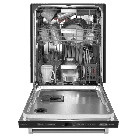 KitchenAid - Top Control Built-In Dishwasher with Stainless Steel Tub, FreeFlex Third Rack, 44dBA - Black Stainless Steel