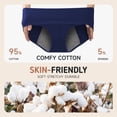thumbnail image 2 of PULIOU Cotton Period Underwear for Women, Low Rise Hipster Panties, Soft Breathable Stretch, 3-Pack(Multicolor, XL), 2 of 7