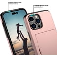 thumbnail image 4 of iPhone 14 Pro Max Case with Card Holder Heavy Duty Protective Dual Layer Shockproof Hidden Card Slot Slim Wallet Case for iPhone 14 Pro Max for Women&Men(Rose Gold), 4 of 14