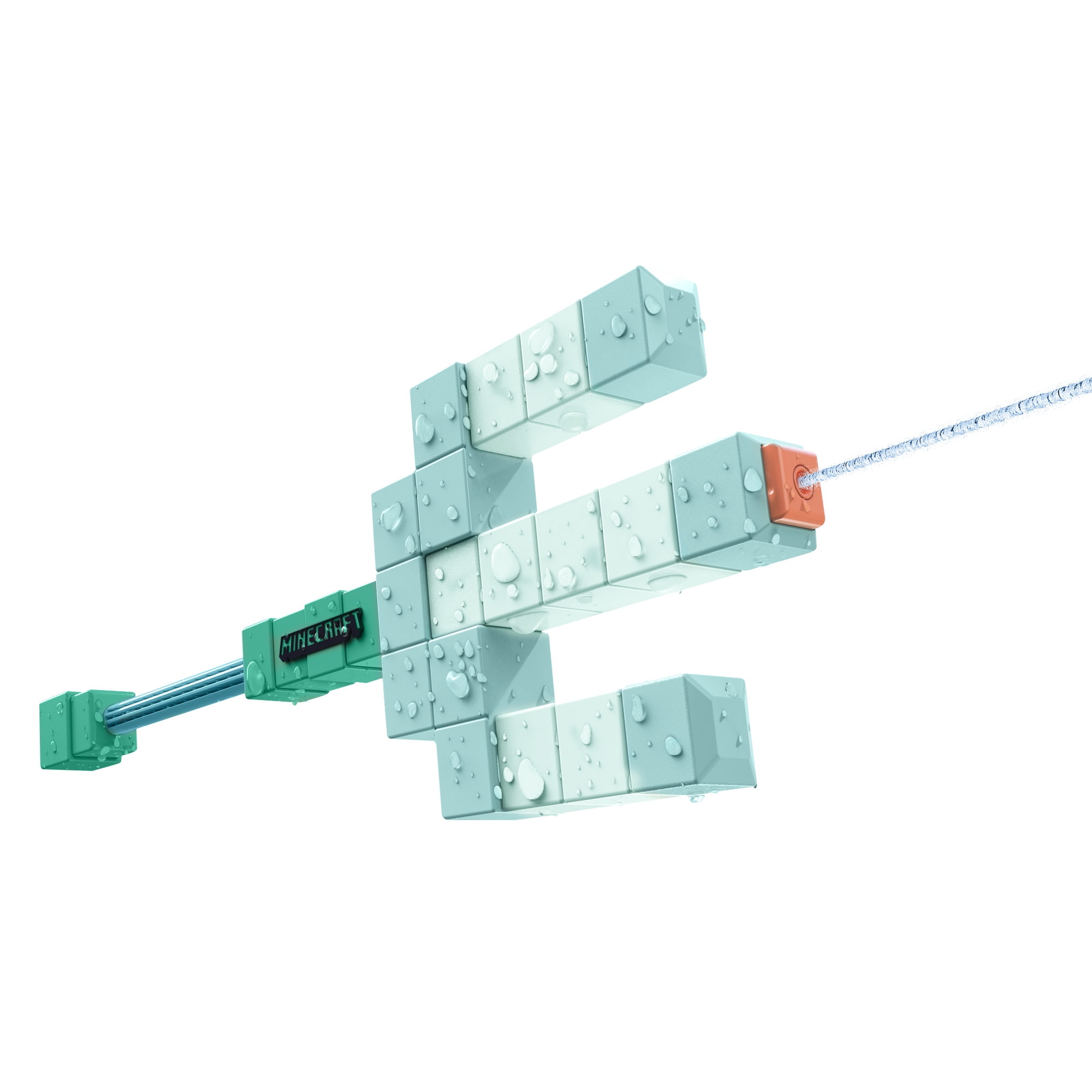 Nerf Super Soaker Minecraft Trident Water Blaster, Pull Back Plunger Handle, Outdoor Water Toys