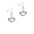 thumbnail image 2 of Delight Jewelry Silvertone Heart with 3 AB Crystals - Believe Faith Prayer Goldtone Leaf French Earrings, 2 of 4