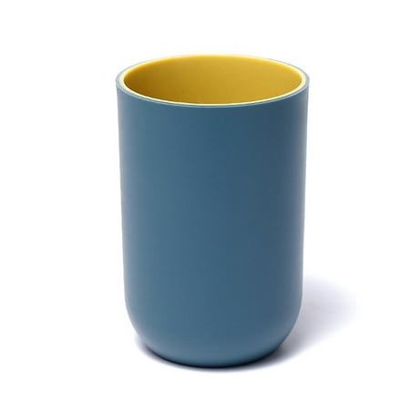 

Simple Pp Plain Plastic Couple Mouthwash Cup For Rinsing Mug Water Tea Drink Cup Dark Blue & Yellow