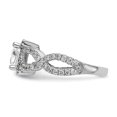 thumbnail image 3 of 14K White Gold Ring Band Engagement Semi Mount center Stone Mounting Square Diamond, Lab Grown Round, Size 9, 3 of 9