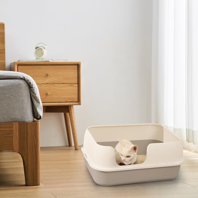 Caja de arena para gatos perfecl semicerrada 24,4x17,3x10,2 pulgadas para conejo pequeño
