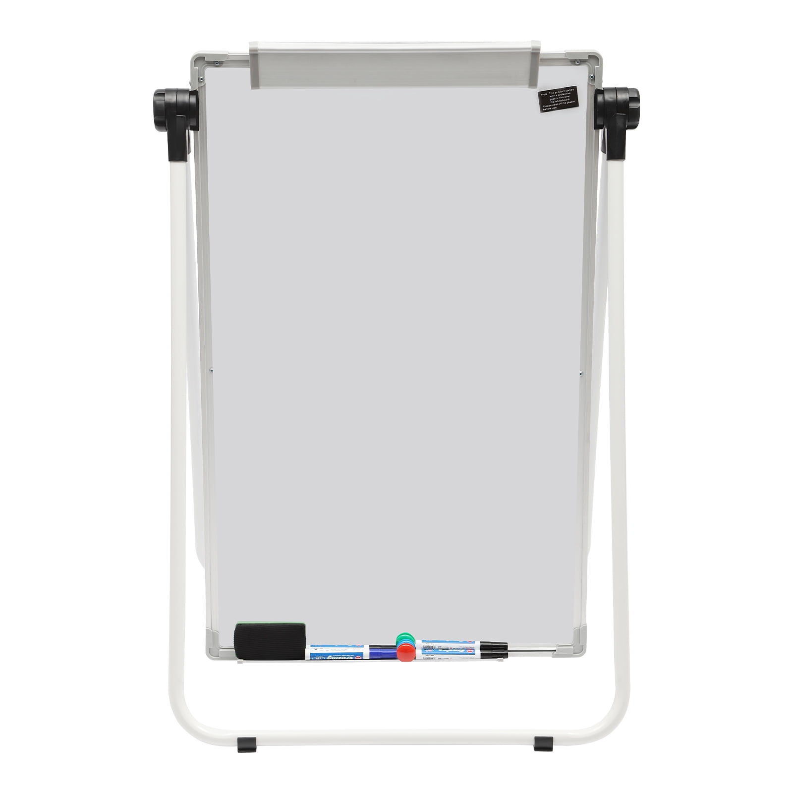 39.37-66.93in Adjustable Height Stand White Board Double Sided Magnetic Dry Erase Board Portable Whiteboard