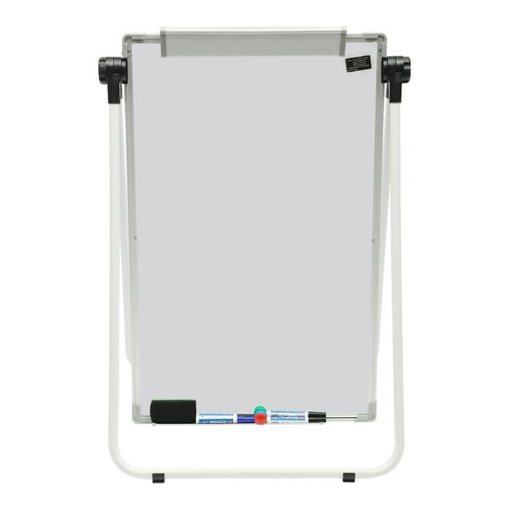 Wildnix White Board, Double-Sided, 24" x 36", Aluminum Frame, 360° Rotatable, Foldable, with Markers, Eraser, and Magnets