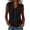 Black, variant on Women's Sleeveless Eyelet Embroidery Blouse Lapel Collar Button Shirt Dressy Casual Tank Tops Lightweight Breathable Daily Wear Khaki XXL