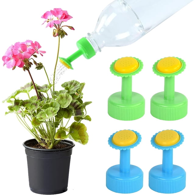 Tapa de botella de aspersor de 4 piezas, tapa de botella, mini botella de aspersor de riego, regadera de bonsái, cabezal de aspersor para regadera de interior