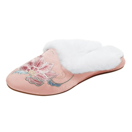 

GWAABD Women s Comfortable Shoes Women Shoes Fashion Plush Warm Casual Shoes Ancient Embroidered Shoes People Warm Home Mom Shoes