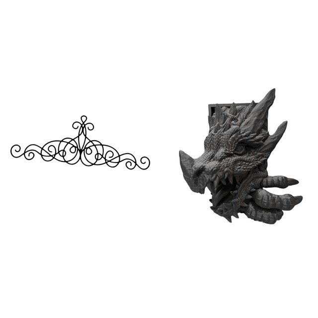Placa De Pergamino Floral Con Diseño De Dragón De Metal Para Estantería, Armario De Sala De Estar, Decoración Del Hogar, Porche Interior Y Exterior, Valla, Soporte Para Libros