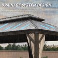 thumbnail image 3 of 14' X 20' Hardtop Gazebo, Upgraded Metal Gazebo with Drainage System, Dual-Layer Galvanized Steel Roof with Curtain and Netting, Outdoor Shelter Canopy for Patio, Garden, Backyard, Brown, 3 of 9