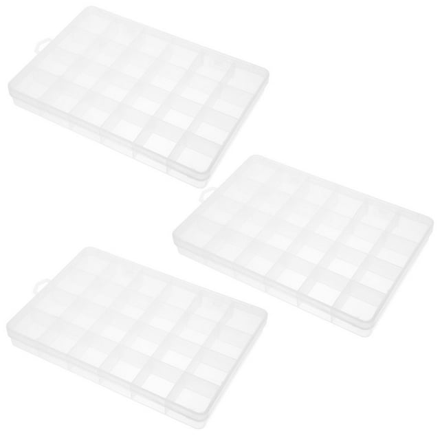 HLONK Tackle Organizer Tray 3Pcs Transparent Rectangular Portable PP Storage for Fishing 7.5X5.1X0.8in
