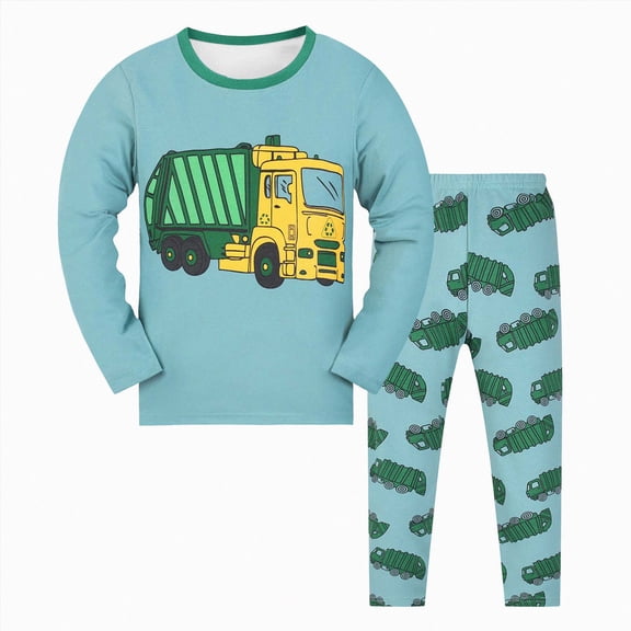 NOLDARES Kids Boys Pjs 2 Piece Pajama Set Cotton Long Sleeve Print Top with Pants Soft Comfy Sleepwear Toddler Boys 6-12 Months 12-24 Months 2t 3t 4t 5t 6t 7t 8t 9t Children,Mint Green,2-3 Y