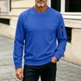 thumbnail image 5 of LYSMORA Men's Crew Neck Pullover Sweatshirt, Long Sleeve Zipper Arm Pocket Loose Casual Daily Athletic Tops, 5 of 8