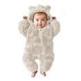 thumbnail image 4 of YUEHUA Newborn Baby Bear Outfit Suit Girls Boys Fleece Jumpsuit Romper Hooded Coat Winter Clothes Outwear Snowsuit Coat, 0-3 Months, 4 of 6