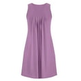 thumbnail image 7 of Summer Women Sleeveless Nightgowns Round Neck Nigthshirt Loose Solid Tank Pleated Sleepshirts with Pockets 2025 Clearance, 7 of 7