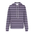 thumbnail image 4 of VISALY Hoodies Pullover Cotton Sweaters Oversized Hoodies Striped Plus Size Long Sleeve Sweaters Pullover Fall with Pocket Running Sweatshirts Half Zip Pullover Women Pullover Sweaters Purple 4Xl, 4 of 4