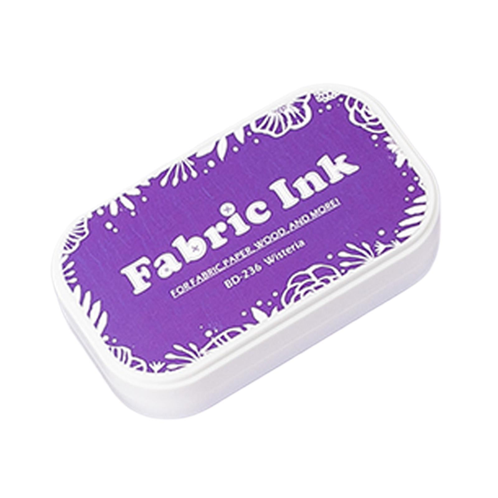 Fabric Ink Pads for Rubber Stamps, Washable Craft Ink Pads for Card Making Scrapbook, Permanent Ink Pad for Wood, Paper, 3.7 x 2.1 (Violet, 216)