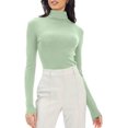 thumbnail image 1 of GHSDFBB Chandails à Col Roulé Simulé pour Femmes Manches Longues Mode Automne Basique Ajusté sous-Vêtements Thermiques Doux, 1 of 4