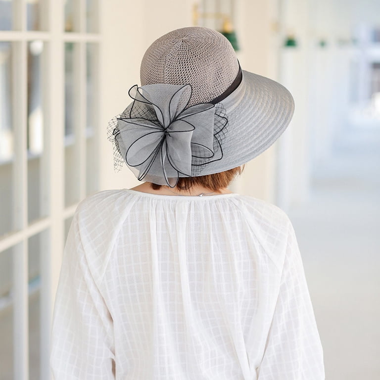ladies dress hats for church Black Funeral Hat With Veil-Shenor Collections