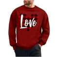 thumbnail image 2 of PNTUTB Men's Casual Long Sleeve Crew Neck Fashion Valentine's Day Print Loose Comfortable Pullover Sweatshirts, 2 of 6