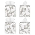 thumbnail image 2 of Lsque Hand Drawn Rabbit Printed Tissue Box Cover Holder, Facial Paper Organizer Dispenser,Square with Bottom Belt, PVC Leather Decorative Organizer, 2 of 8