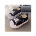 thumbnail image 4 of SIMANLAN Toddler Canvas Sneakers Comfort Walking Shoes First Walker Flats School Lightweight Casual Sneaker Sport Non-slip Black 7C, 4 of 8