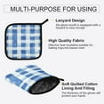 thumbnail image 3 of Yayeee Oven Mitts and Pot Holder Set of 2 Heat Resistant Kitchen Gloves Baking Hot Pad, Blue Plain, 3 of 5