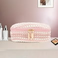 thumbnail image 5 of Unique Bargains 1 Pc Multi-functional Square Dots Makeup Bag for Travel Pink Plush, 5 of 5
