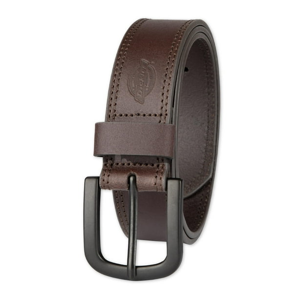 Cinturón Dickies para hombre, alto y grande, puntadas en dos hileras, 3,8 cm de ancho, marrón