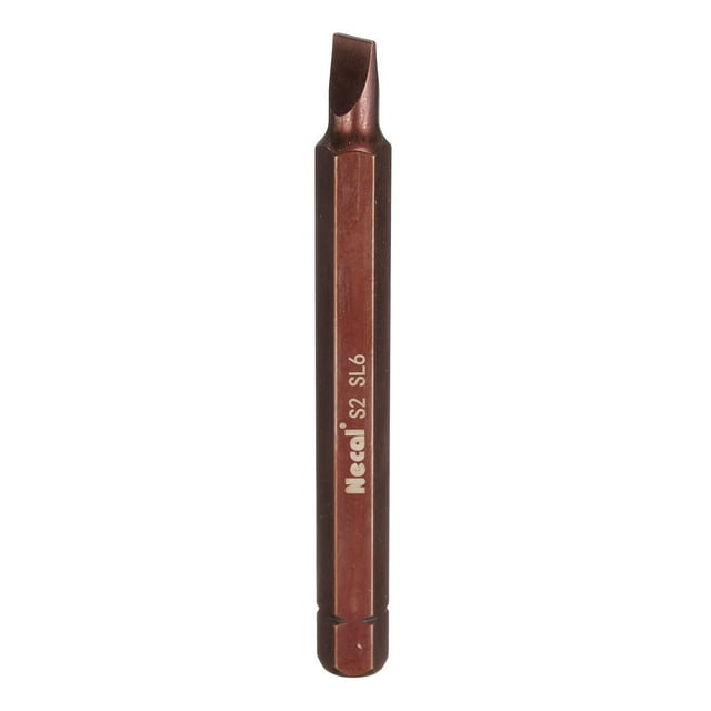 Uxcell SL6 Magnetic Slotted Screwdriver Bit 5/16" Hex Shank 80mm Length S2, Red
