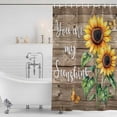 thumbnail image 4 of Yellow Sunflower Waterproof Fabric Shower Curtain,Butterfly Sunshine Brown Farmhouse Wood Waterproof Fabric Shower Curtain for Bathroom Curtains Bathtubs Shower Curtains with 12 Hooks Long 72x78in, 4 of 8