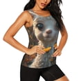 thumbnail image 2 of Fotbe Adorable Llama In Flowers Blusas Sin Mangas para Mujer – Estilo Casual, Corte Suelto, Slim-Fit, Cuello Redondo Deportivo, Tops de Verano para Gimnasio y Yoga-XX-Large, 2 of 7