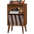 thumbnail image 1 of Soporte para tocadiscos Lerliuo Brown con almacenamiento para 160 álbumes, 1 of 8