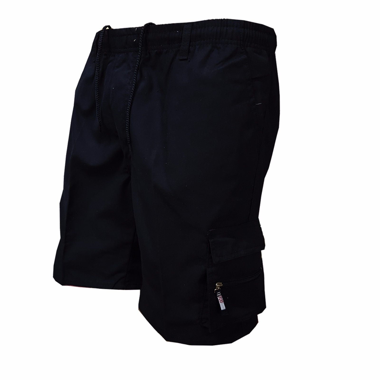 Men's Cargo Shorts, Solid Color Multi-Pockets Workout Knee Length Loose ...
