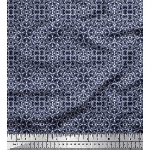 Soimoi Poly Georgette Fabric Artistic Floral Shirting Printed Craft Fabric by The Yard 42 Inch Wide